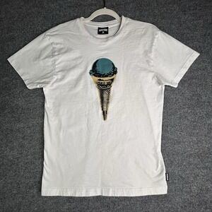 Icecream T-shirt Mens Graphic Print Icecream Cone Size Medium White